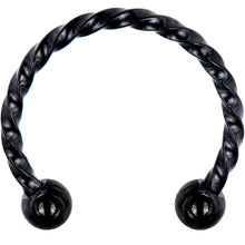 Load image into Gallery viewer, 16G 1/2 Black Seriously Twisted Horseshoe Circular Barbell

