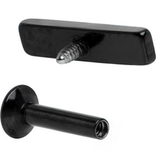 Load image into Gallery viewer, 1/4 9mm Black IP Rectangle Internal Thread Daith Cartilage Tragus
