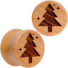 Load image into Gallery viewer, Organic Beechwood Christmas Tree Saddle Plug Set Sizes 8mm to 25mm
