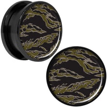 Load image into Gallery viewer, Tiger Camo Print Black Anodized Screw Fit Plug Set 20mm

