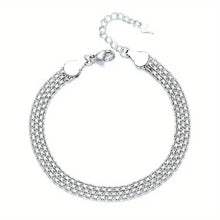 Load image into Gallery viewer, S925 Sterling Silver Chain Bracelet, Sparkling Mesh Embossing Pattern Jewelry
