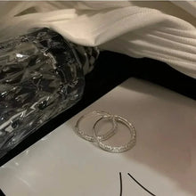 Load image into Gallery viewer, S925 Sterling Silver Sparkling Starry River Hoop Earrings

