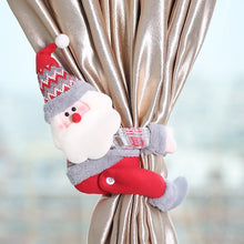 Load image into Gallery viewer, Santa Claus Elk Christmas Curtain Decor Merry Christmas Decor For Home Christmas Ornaments Gift Curtain Tieback Santa Curtain Buckle Tieback Curtain Holder Fastener Doll Wine Bottle Topper for Home Window Decorations
