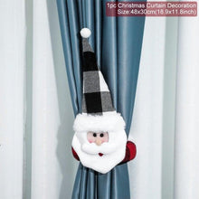 Load image into Gallery viewer, Santa Claus Elk Christmas Curtain Decor Merry Christmas Decor For Home Christmas Ornaments Gift Curtain Tieback Santa Curtain Buckle Tieback Curtain Holder Fastener Doll Wine Bottle Topper for Home Window Decorations

