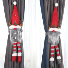 Load image into Gallery viewer, Santa Claus Elk Christmas Curtain Decor Merry Christmas Decor For Home Christmas Ornaments Gift Curtain Tieback Santa Curtain Buckle Tieback Curtain Holder Fastener Doll Wine Bottle Topper for Home Window Decorations
