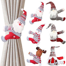 Load image into Gallery viewer, Santa Claus Elk Christmas Curtain Decor Merry Christmas Decor For Home Christmas Ornaments Gift Curtain Tieback Santa Curtain Buckle Tieback Curtain Holder Fastener Doll Wine Bottle Topper for Home Window Decorations

