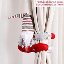 Load image into Gallery viewer, Santa Claus Elk Christmas Curtain Decor Merry Christmas Decor For Home Christmas Ornaments Gift Curtain Tieback Santa Curtain Buckle Tieback Curtain Holder Fastener Doll Wine Bottle Topper for Home Window Decorations
