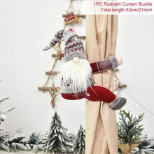 Load image into Gallery viewer, Santa Claus Elk Christmas Curtain Decor Merry Christmas Decor For Home Christmas Ornaments Gift Curtain Tieback Santa Curtain Buckle Tieback Curtain Holder Fastener Doll Wine Bottle Topper for Home Window Decorations

