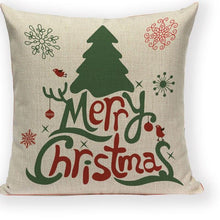 Load image into Gallery viewer, Santa Claus Happy Christmas Cute Deer Decorative Merry Christmas Throw Cushion Covers Tree Reindeer Star Pillow Case For Party Home Decoration Navidad Gift Bed Throw Pillows Case 45x45CM
