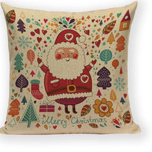 Load image into Gallery viewer, Santa Claus Happy Christmas Cute Deer Decorative Merry Christmas Throw Cushion Covers Tree Reindeer Star Pillow Case For Party Home Decoration Navidad Gift Bed Throw Pillows Case 45x45CM
