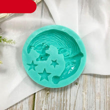 Load image into Gallery viewer, Santa Claus Moon Shape Fondant Silicone Mold With Star For Christmas Chocolate Dessert Biscuit Sugar Baking Cake Tools Santa Crescent Moon Silicon Mold Cake Baking Mold
