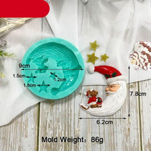 Load image into Gallery viewer, Santa Claus Moon Shape Fondant Silicone Mold With Star For Christmas Chocolate Dessert Biscuit Sugar Baking Cake Tools Santa Crescent Moon Silicon Mold Cake Baking Mold
