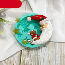 Load image into Gallery viewer, Santa Claus Moon Shape Fondant Silicone Mold With Star For Christmas Chocolate Dessert Biscuit Sugar Baking Cake Tools Santa Crescent Moon Silicon Mold Cake Baking Mold
