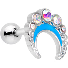 Load image into Gallery viewer, Auora Gem Encrusted Crescent Moon Cartilage Tragus Earring
