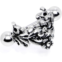 Load image into Gallery viewer, 16G 1/2 Clear Gem Double Daisy Flower Cuff Cartilage Earring
