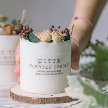Load image into Gallery viewer, Scented Candle Gift Box With Tray Cover Soy Wax Candle New Year Gift Creative Glass Romantic Scented Candle  Balancing Healing Candle Natural Soy Wax White Natural Scented Purifying Candle for Aromatherapy
