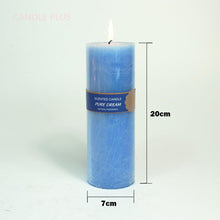 Load image into Gallery viewer, Scented Candles Soy Wax Coconut Oil Smokeless Blue Pillar Candles Smokeless Clean Burning Décor for Home Wedding Church Events
