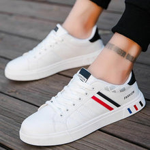Load image into Gallery viewer, School Casual Leather Mens Sneakers Fashion Flat Outdoor Sneakers Classic Sports Flat Low Top Sneaker Lace-up Fashion Walking Jogging Non Slip Athletic Comfortable Mens Sneakers
