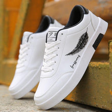 Load image into Gallery viewer, School Casual Leather Mens Sneakers Fashion Flat Outdoor Sneakers Classic Sports Flat Low Top Sneaker Lace-up Fashion Walking Jogging Non Slip Athletic Comfortable Mens Sneakers
