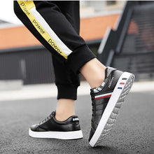 Load image into Gallery viewer, School Casual Leather Mens Sneakers Fashion Flat Outdoor Sneakers Classic Sports Flat Low Top Sneaker Lace-up Fashion Walking Jogging Non Slip Athletic Comfortable Mens Sneakers
