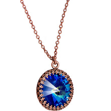 Load image into Gallery viewer, Handmade Blue Bombastic Necklace Created with Crystals
