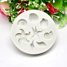 Load image into Gallery viewer, Sea Creatures Conch Shell Silicone Mold Cake Circumference Mold Soft Candy Cake Fondant Decoration Tools Baking Mold Sea Creatures Conch Starfish Shell Silicone Molds Cake Decorating Fondant Cake Candy Creative Chocolate Shell Baking Mold
