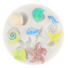 Load image into Gallery viewer, Sea Creatures Conch Shell Silicone Mold Cake Circumference Mold Soft Candy Cake Fondant Decoration Tools Baking Mold Sea Creatures Conch Starfish Shell Silicone Molds Cake Decorating Fondant Cake Candy Creative Chocolate Shell Baking Mold
