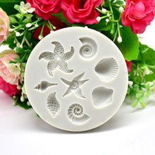 Load image into Gallery viewer, Sea Creatures Conch Shell Silicone Mold Cake Circumference Mold Soft Candy Cake Fondant Decoration Tools Baking Mold Sea Creatures Conch Starfish Shell Silicone Molds Cake Decorating Fondant Cake Candy Creative Chocolate Shell Baking Mold
