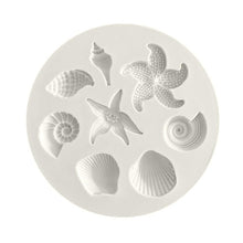 Load image into Gallery viewer, Sea Creatures Conch Shell Silicone Mold Cake Circumference Mold Soft Candy Cake Fondant Decoration Tools Baking Mold Sea Creatures Conch Starfish Shell Silicone Molds Cake Decorating Fondant Cake Candy Creative Chocolate Shell Baking Mold
