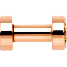 Load image into Gallery viewer, Clear CZ Gem Rose Gold PVD Bling Screw Fit Tunnel Plug Set 3mm to 16mm
