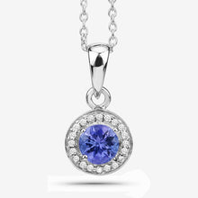 Load image into Gallery viewer, 1.05 Carat Genuine Tanzanite and White Topaz .925 Sterling Silver Pendant
