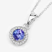 Load image into Gallery viewer, 1.05 Carat Genuine Tanzanite and White Topaz .925 Sterling Silver Pendant
