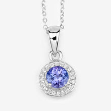 Load image into Gallery viewer, 1.05 Carat Genuine Tanzanite and White Topaz .925 Sterling Silver Pendant
