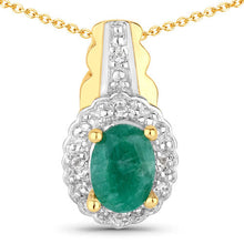 Load image into Gallery viewer, 1.71 Carat Dyed Emerald and White Topaz .925 Sterling Silver Jewelry Set
