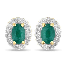 Load image into Gallery viewer, 1.71 Carat Dyed Emerald and White Topaz .925 Sterling Silver Jewelry Set
