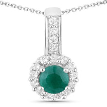 Load image into Gallery viewer, 1.81 Carat Dyed Emerald and White Topaz .925 Sterling Silver Jewelry Set
