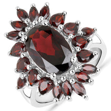 Load image into Gallery viewer, 20.24 Carat Genuine Garnet .925 Sterling Silver 3 Piece Jewelry Set (Ring, Earrings, and Pendant w/ Chain)
