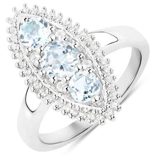 Load image into Gallery viewer, 4.50 Carat Genuine Blue Topaz and White Topaz .925 Sterling Silver 3 Piece Jewelry Set (Ring, Earrings, and Pendant w/ Chain)
