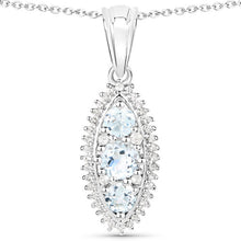 Load image into Gallery viewer, 4.50 Carat Genuine Blue Topaz and White Topaz .925 Sterling Silver 3 Piece Jewelry Set (Ring, Earrings, and Pendant w/ Chain)
