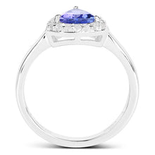 Load image into Gallery viewer, 1.02 Carat Genuine Tanzanite and White Topaz .925 Sterling Silver Ring
