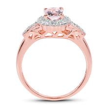 Load image into Gallery viewer, 2.28 Carat Genuine Morganite and White Topaz .925 Sterling Silver 3 Piece Jewelry Set (Ring, Earrings, and Pendant w/ Chain)
