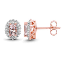 Load image into Gallery viewer, 2.28 Carat Genuine Morganite and White Topaz .925 Sterling Silver 3 Piece Jewelry Set (Ring, Earrings, and Pendant w/ Chain)
