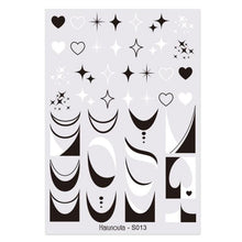 Load image into Gallery viewer, Sexy Lady Shaped 3D Nail Stickers Character Face Image Leaves Flower Decals Slider Black White Nail Art Decoration Manicure Decoration Nail Art Supplies 3D Self-Adhesive Nail Decals Designer Nail Stickers for Acrylic Nails
