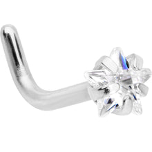 Load image into Gallery viewer, 18G 1/4 Clear Star 3mm CZ Gem Steel L-Shape Nose Ring

