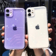 Load image into Gallery viewer, Shiny Candy Color Glitter Transparent Phone Case For iPhone 11 Pro X XR XS Max 7 8 Plus 6 6s Soft Silicone Cover Screen Protection Crystal Clear Glitter Transparent Soft Bumper Silicone Sparkling Cover
