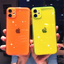 Load image into Gallery viewer, Shiny Candy Color Glitter Transparent Phone Case For iPhone 11 Pro X XR XS Max 7 8 Plus 6 6s Soft Silicone Cover Screen Protection Crystal Clear Glitter Transparent Soft Bumper Silicone Sparkling Cover
