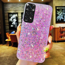 Load image into Gallery viewer, Shiny Glitter Silicone Case for Xiaomi Redmi Note 11 11S 10 10S 9 9S 9A 9C 8 8A Pro Gold Silver Foil Soft Back Cover Cute Sparkle Bling Shiny Slim Soft Reflective Clear Bumper Case for Girl Women Protective Cover
