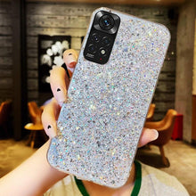 Load image into Gallery viewer, Shiny Glitter Silicone Case for Xiaomi Redmi Note 11 11S 10 10S 9 9S 9A 9C 8 8A Pro Gold Silver Foil Soft Back Cover Cute Sparkle Bling Shiny Slim Soft Reflective Clear Bumper Case for Girl Women Protective Cover
