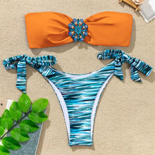 Load image into Gallery viewer, Shiny Rhinestone Strapless Bikini Female Women 2PCS Shiny Diamond Bikini Set Bra Swimsuit  Bathing Suit Swimsuit Women Swimwear Two-pieces Luxury Bikini Set Bather Bathing Suit Swimwear

