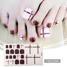 Load image into Gallery viewer, Shiny Toenail Sticker Full Cover Feet Decorations Mixed Patterns Nail Wraps Beauty Design Waterproof Toenail Art Manicure Toe Nail Polish Stickers Glitter Toenail Nail Polish Strips Decals Full Wraps Self Adhesive Toe Nail Tip Full Toe Nail Wraps
